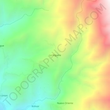 Carte topographique La Higuera, altitude, relief