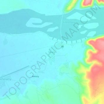 Carte topographique Miary, altitude, relief