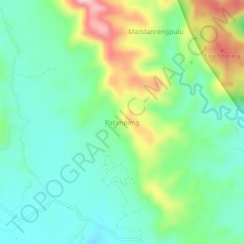 Carte topographique Patimpeng, altitude, relief