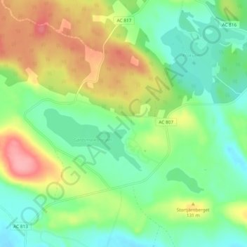 Carte topographique Gärdsmark, altitude, relief
