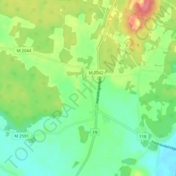 Carte topographique Bjärlöv, altitude, relief