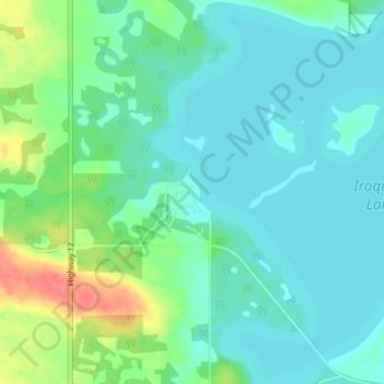 Carte topographique Pelican Cove, altitude, relief