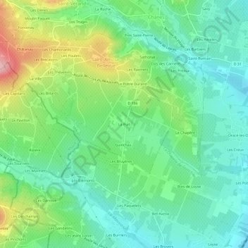 Carte topographique La Piat, altitude, relief