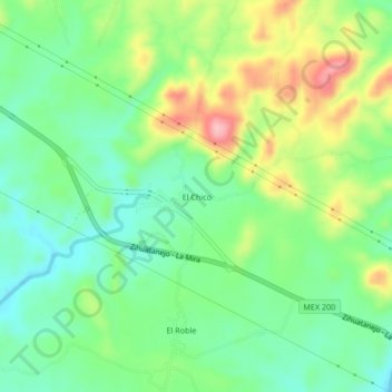 Carte topographique El Chico, altitude, relief