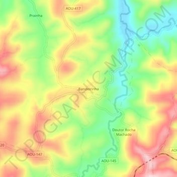 Carte topographique Bandeirinha, altitude, relief