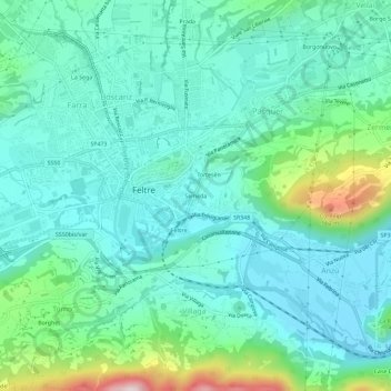 Carte topographique Seméda, altitude, relief
