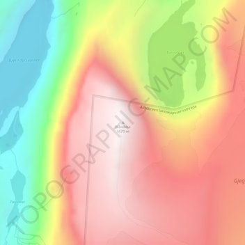 Carte topographique Blånibba, altitude, relief