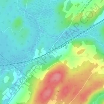 Carte topographique Gore, altitude, relief