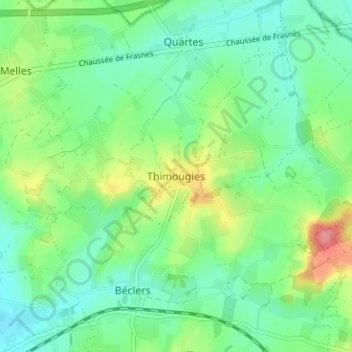 Carte topographique Thimougies, altitude, relief