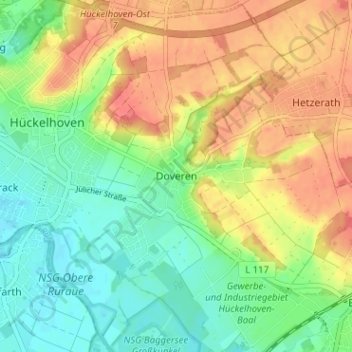 Carte topographique Doveren, altitude, relief