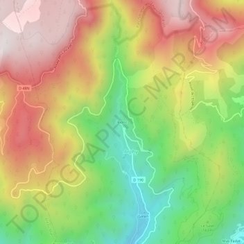 Carte topographique Bions, altitude, relief