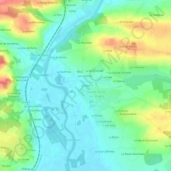 Carte topographique La Haye, altitude, relief