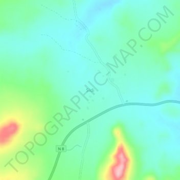 Carte topographique Sidi, altitude, relief