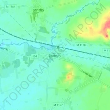 Carte topographique Dösjebro, altitude, relief