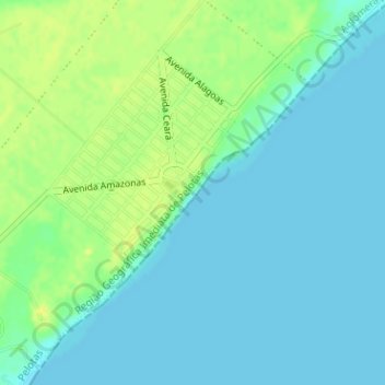 Carte topographique Balneário dos Prazeres, altitude, relief