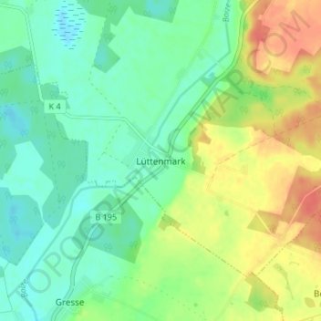 Carte topographique Lüttenmark, altitude, relief