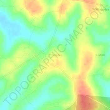 Carte topographique Bulembu, altitude, relief