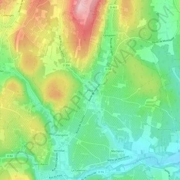 Carte topographique Fissy, altitude, relief