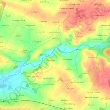 Carte topographique La Guyonnière, altitude, relief
