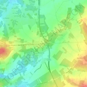 Carte topographique Plaine Souris, altitude, relief