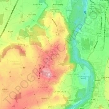 Carte topographique Peiskam, altitude, relief