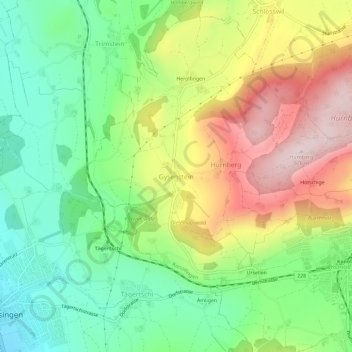 Carte topographique Gysenstein, altitude, relief