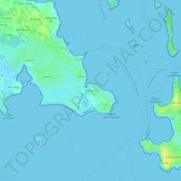 Carte topographique Kerpenhir, altitude, relief