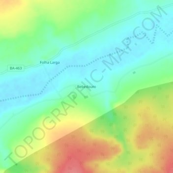 Carte topographique Bebedouro, altitude, relief