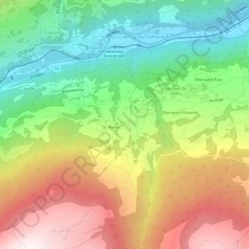 Carte topographique Friggahüs, altitude, relief