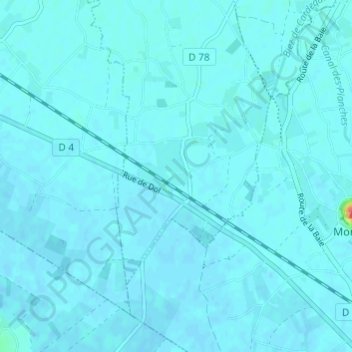 Carte topographique La Ville Marie, altitude, relief