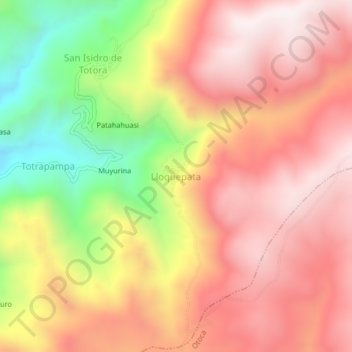 Carte topographique Lloquepata, altitude, relief