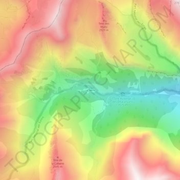 Carte topographique Le Serre, altitude, relief