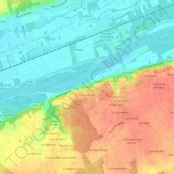 Carte topographique Le Carroir, altitude, relief