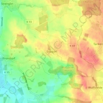 Carte topographique Eilsdorf, altitude, relief