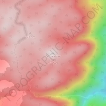 Carte topographique Gloucester Tops, altitude, relief