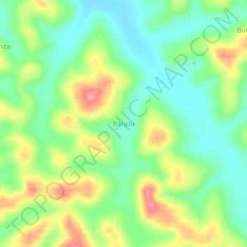 Carte topographique Karaza, altitude, relief