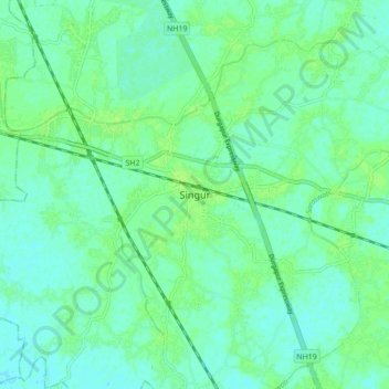 Carte topographique Singur, altitude, relief