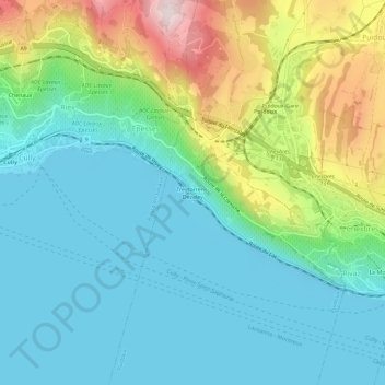 Carte topographique Treytorrens-Dézaley, altitude, relief