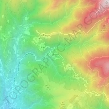 Carte topographique Trevane, altitude, relief
