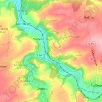 Carte topographique Ullrichsberg, altitude, relief