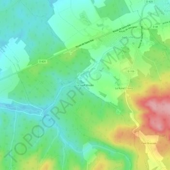 Carte topographique Le Neuf Moulin, altitude, relief