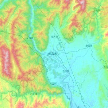 Carte topographique Lechang, altitude, relief