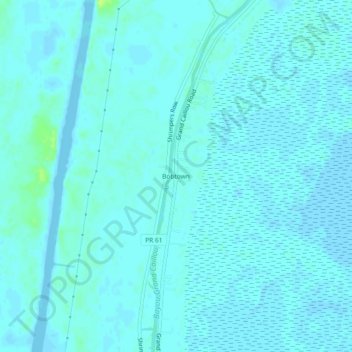 Carte topographique Bobtown, altitude, relief