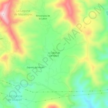 Carte topographique La Labor de Zaragoza, altitude, relief
