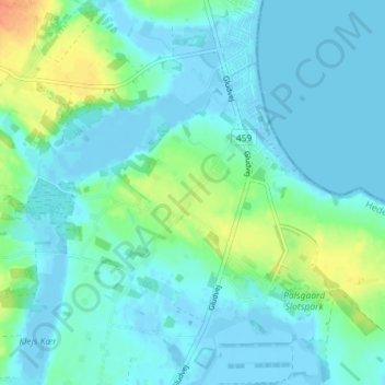 Carte topographique Overby, altitude, relief