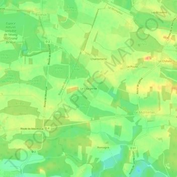 Carte topographique Le Charpenet, altitude, relief