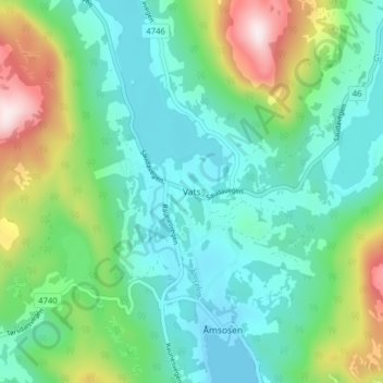 Carte topographique Vats, altitude, relief