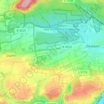 Carte topographique Corres, altitude, relief