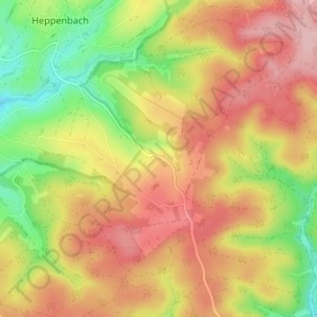Carte topographique Wereth, altitude, relief