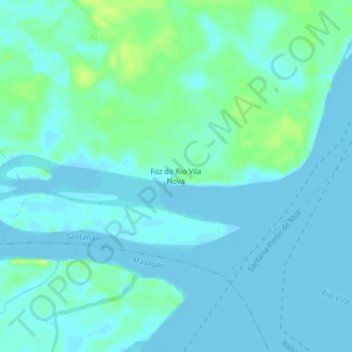 Carte topographique Foz do Rio Vila Nova, altitude, relief